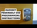 How to Program Kwikset Powerbolt 250 Keypad Lock
