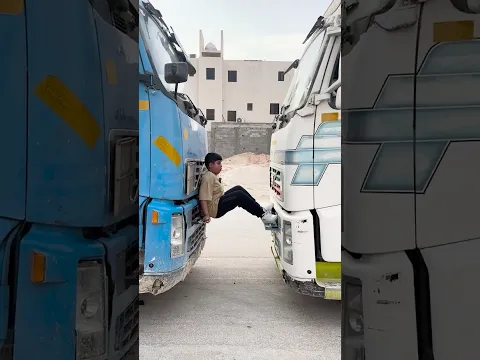 وش يصير اذا قفلت شاحنتين على انسان !
