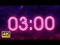 3 Minutes Countdown Timer - Neon 4K