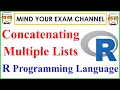 List Concatenation in R Programming Language R tutorial for Beginners Free R Course