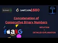 Leetcode 1680 Concatenated Binary LeetCode Explained Bit Manipulation Modulo