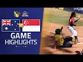 HIGHLIGHTS | 🇦🇺 Australia vs 🇸🇬 Singapore | WBSC U-15 Women's Softball World Cup 2025
