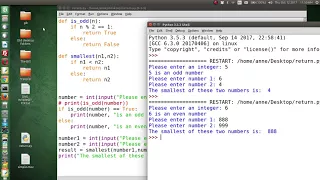 Python 3 - Two User Defined Functions with arguments and return values