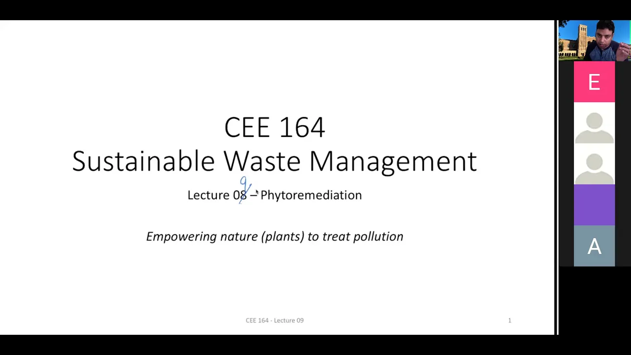 CEE164 L09 - Phytoremediation