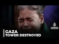 Download Lagu Israel strikes Gaza city high-rise: Apartment block in densely populated area levelled