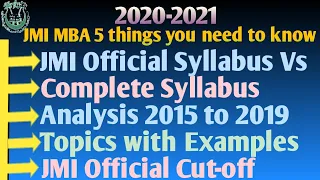 Download MBA Entrance Exam (JMI/AMU) Complete Syllabus and Chapter wise Analysis from 2015 to 2019 MP3