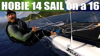 Hobie 16 with a Hobie 14 mainsail, what is it like Multi cam with commentary