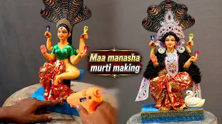 Manasha devi murti making and coloring Part 2 | manasha thakur banano 