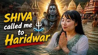 Shiva called me to Haridwar in Sawan🌊  1st Time Japanese Girl experiences Aarti & Holy dip in Ganga