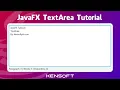 JavaFX TextArea Tutorial For Beginners