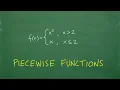 Piecewise Functions - a quick lesson all Algebra students should watch