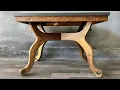 RESTORING an old solid OAK side table WHILE ADDING a modern new SPIN TO IT FURNITURE WOODSHOP