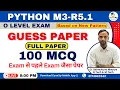 Python Programming M3-R5 1 Python Guess Paper 100 MCQ O Level Python MCQ