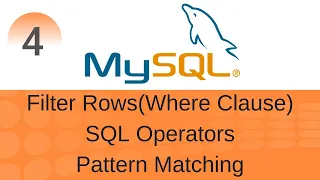 SQL Tutorial 4 Filtering Rows Where Clause Operators Pattern Matching