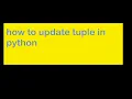 How to update tuple in python