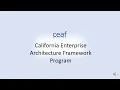CA Enterprise Architecture Framework Program Overview