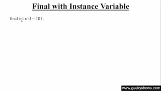 112 Final with Instance variable in Java Programming Hindi