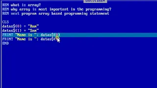 Array in qbasic programming