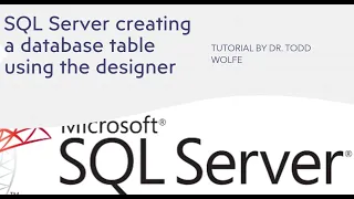 SQL Server Tutorial Creating a table with the designer in SQL Server Management Studio SSMS