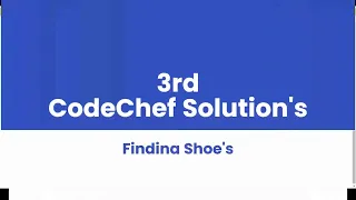 CodeChef - 3 Question in 1 1 Parity 2 Hackerman 3 Finding Shoes CodeChef Solution