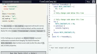 Lesson 3 ES6 Prevent Object Mutation