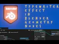 Typewriter Effect in Blender Geometry Nodes