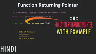 Function Returning Pointer in C