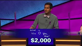 We love you Alex Alex Trebek gets emotional over Jeopardy contestant s answer
