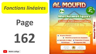 Al Moufid En Mathématiques 3ac Page 162 Fonctions Linéaires Exercices Corrigés 