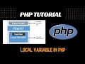 Local variable in php PHP Tutorial