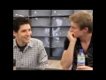 Colin Morgan making Bradley James laugh