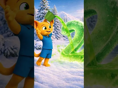 HIELO DE COLORES 🧊🌈 Dibujos Animados #shorts #animation #dance #cat