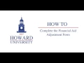 Howard University Financial Aid Adjustment Form