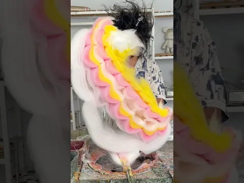 Cotton candy art sculptures