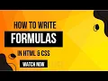 Learn HTML CSS Writing Formulas with Subscripts and Superscripts