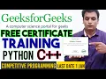 GeeksForGeeks Free Course with Certificate C Python Competitive Programming Gfg DSA