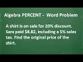 Algebra PERCENT WORD PROBLEM - Let s solve it step-by-step
