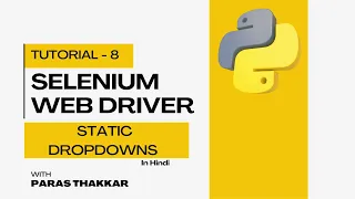 Selenium WebDriver Python Tutorial in Hindi Static Dropdowns