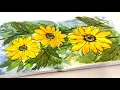 Loose Watercolor Sunflowers the EASY Way! Join Our Members for Day 26 of our June Daily Challenge!