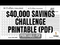 40 000 Savings Challenge Printable PDF