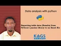 Data Analysis With Python Exporting tables Results from Python to an Excel file-Session 9