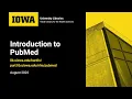 Introduction to PubMed