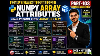 NumPy Array Attributes Explained shape ndim size itemsize dtype flags More Part-103