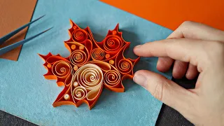 Making a Paper Oak Leaf in Autumn Colors with the On Edge Paper Technique