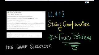 LeetCode 443 String Compression String Two Pointers