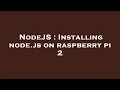 NodeJS Installing node js on raspberry pi 2