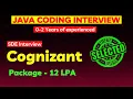 Cognizant Technical Interview Java Coding Interview
