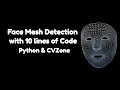 Face Mesh Detection With 10 lines of Code Tutorial Python OpenCV CVZone