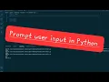 Introduction to Python - Prompt user input