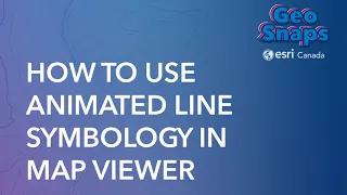 How to use animated line symbology in Map Viewer